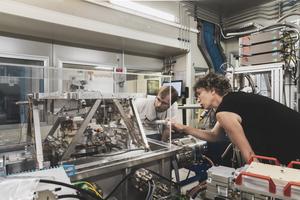Researchers at the European Synchrotron during experiments
