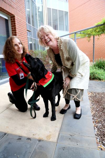 Therapy Dog with Researchers