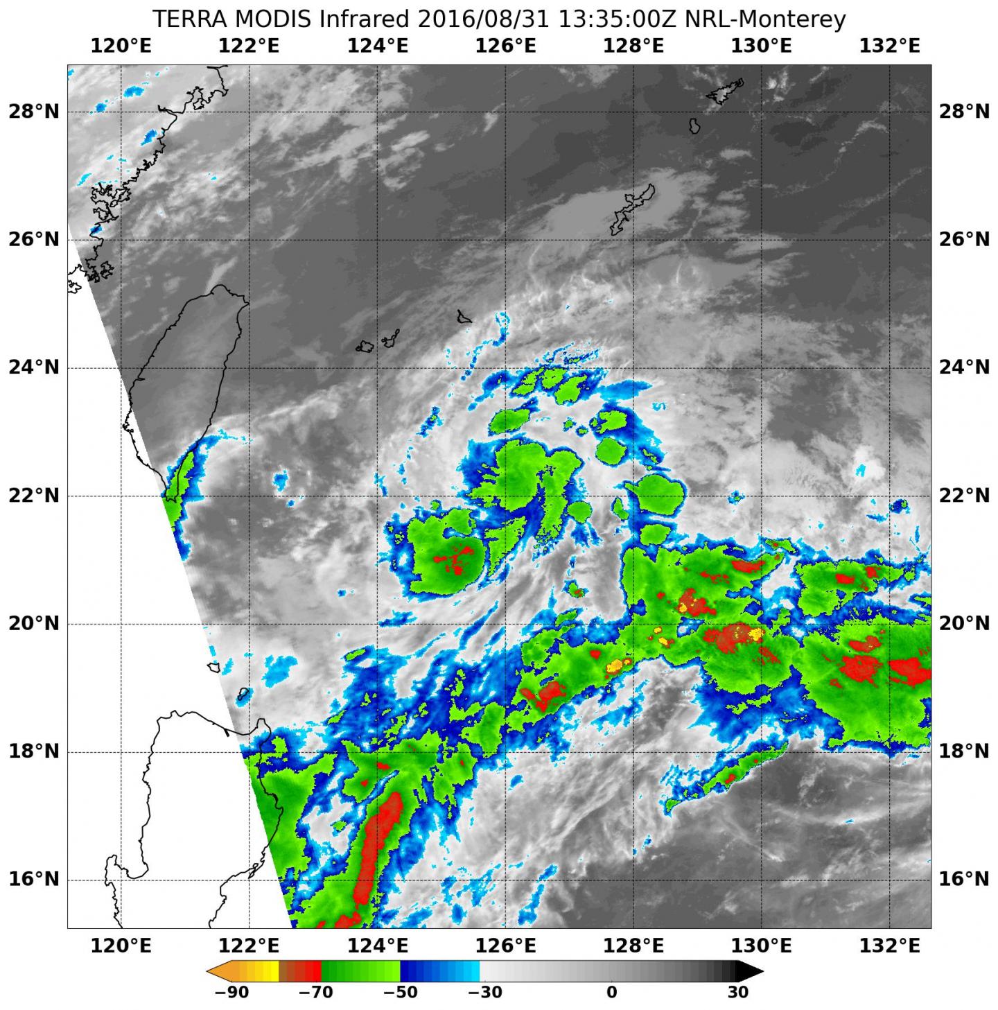NASA's Terra Satellite Sees Development of Depression 15W