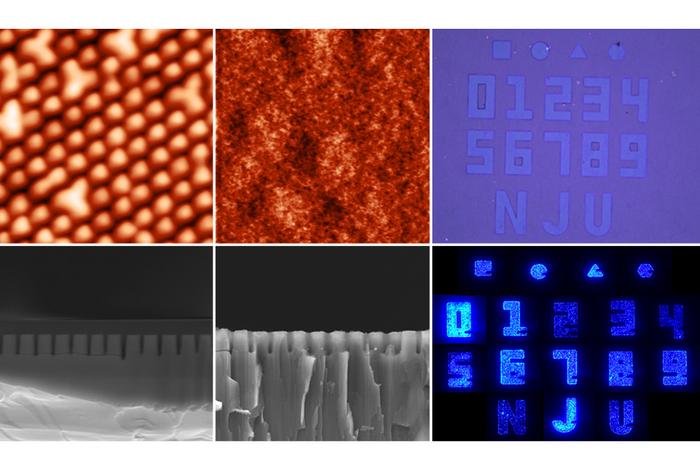 Optical and scanning electron microscope images of a nano-LED device