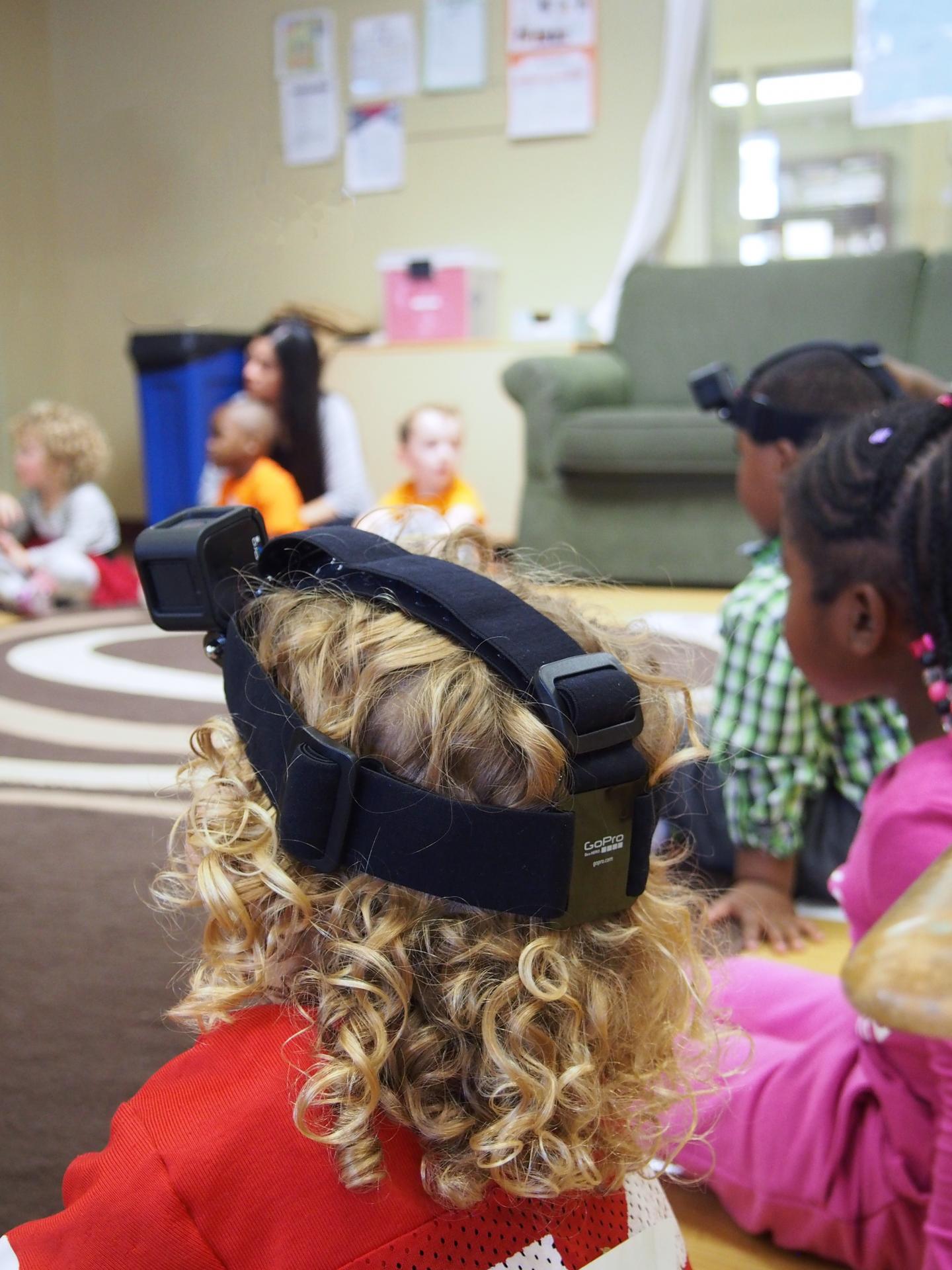 Girl Wearing Video Camera in Class