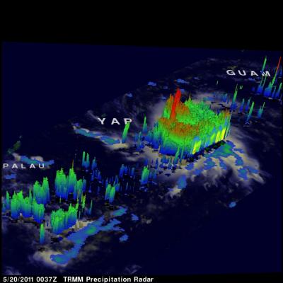 NASA TRMM's 3-D Image of Tropical Storm 04W's Towering Thunderstorms