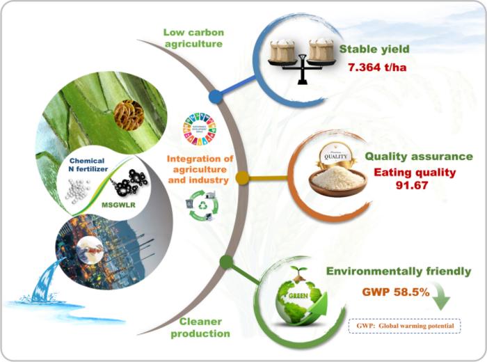 The impact of replacing chemical nitrogen fertilizer with monosodium glutamate waste liquid residue on yield, quality, and carbon emission of rice production