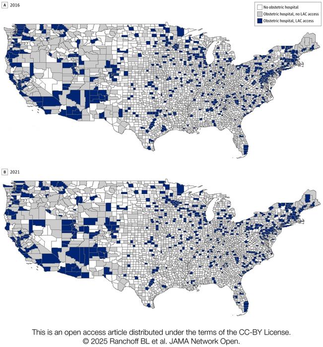 Labor after Cesarean Access Map by County