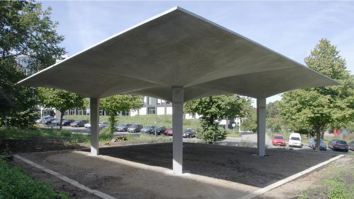 The construction of a pavilion at the RWTH Aachen University of Technology in Germany