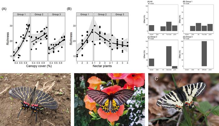 Functional responses of butterfly communities in the Qinling Mountains