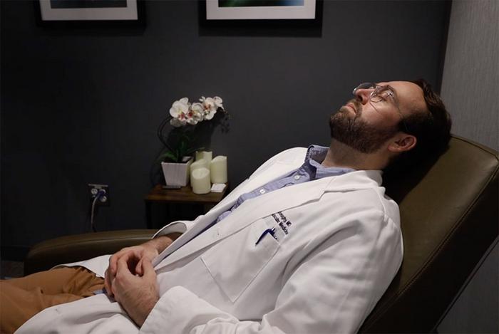 B-roll of study participant in recuperation room