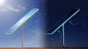 Composite material cools solar panels.