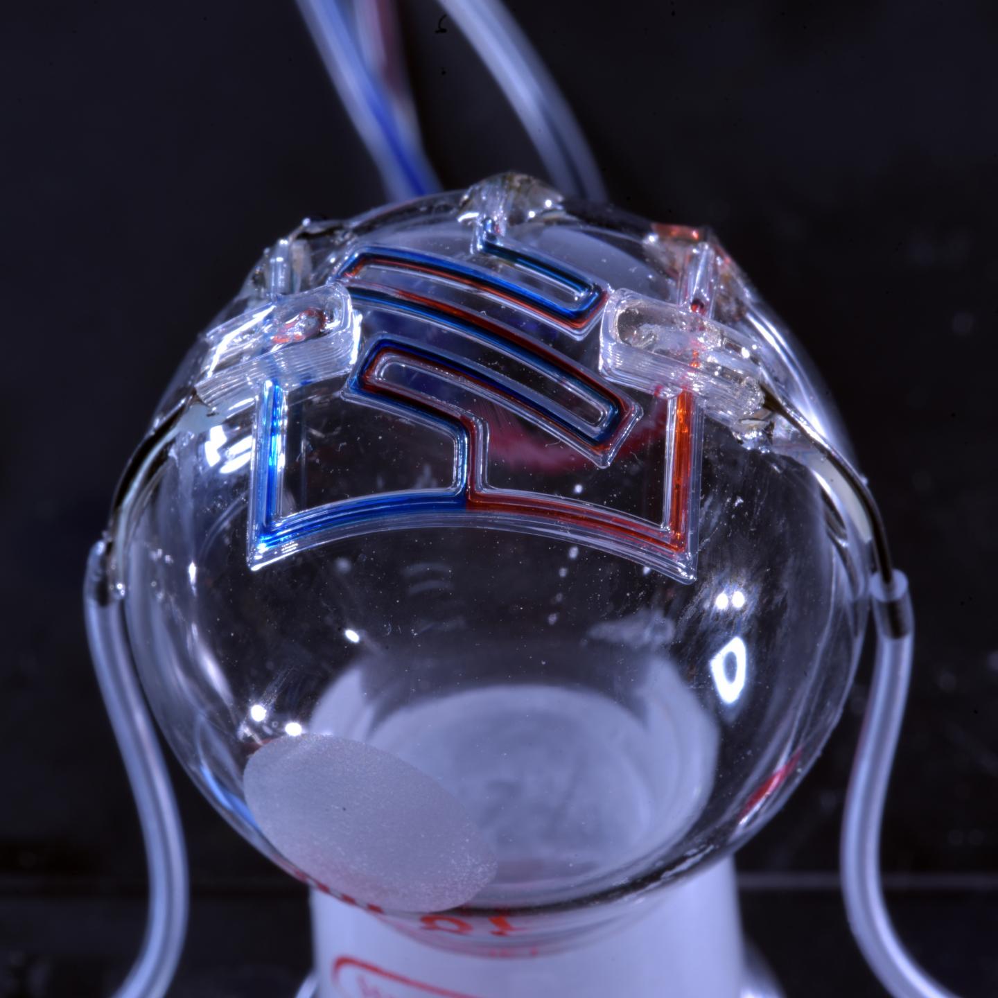 3D printed structures on sphere.