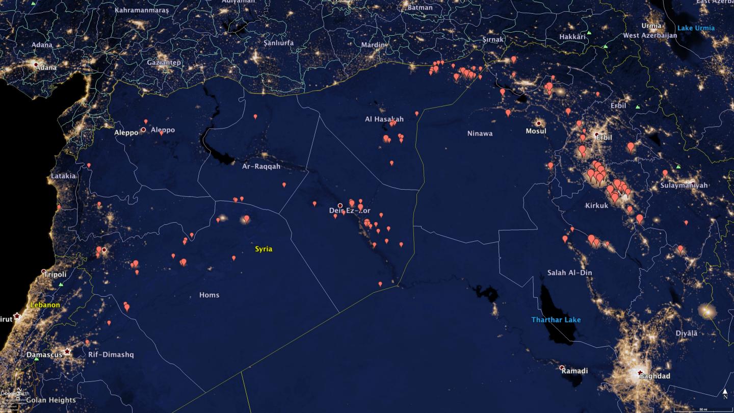 Oil Flares in Syria and Northern Iraq