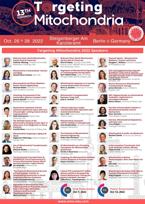 Targeting Mitochondria 2022 Speakers