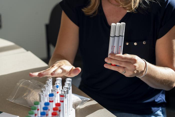 "Sniffin' sticks" used by University of Victoria researcher, Marlise Hofer