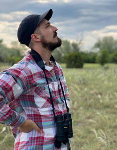 The first author of the study, Tamás Lakatos  during bird survey