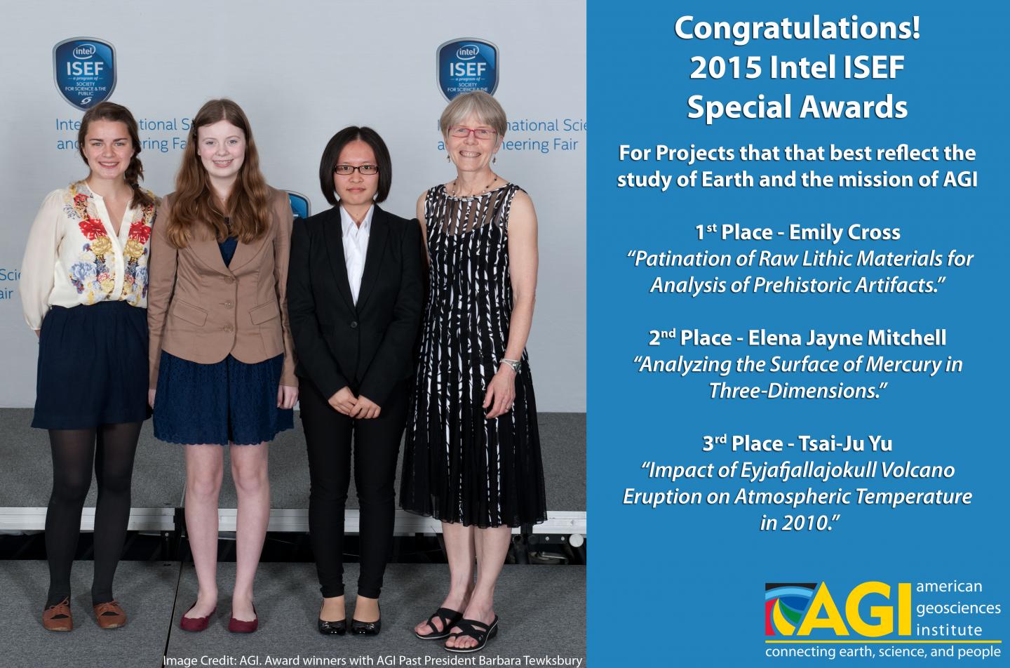 Three Winners at Pittsburgh Ceremony, and AGI Past President