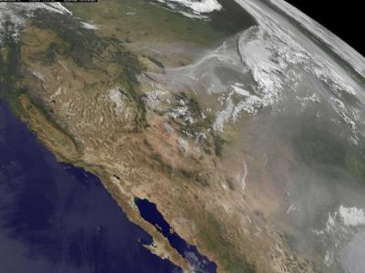 GOES-15 Sees Blanket of Smoke from Western US Fires