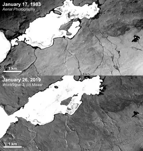 MDV satellite image, 1983 vs. 2019