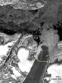 Petermann Glacier as Seen by ERS-1 in August 1991