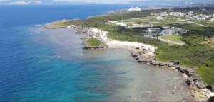 Okinawa coastline drone shot