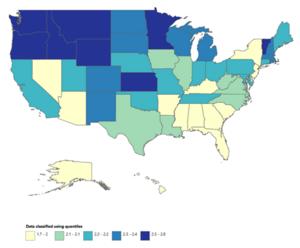Figure 1a: Geographic patterns of ALS in the US