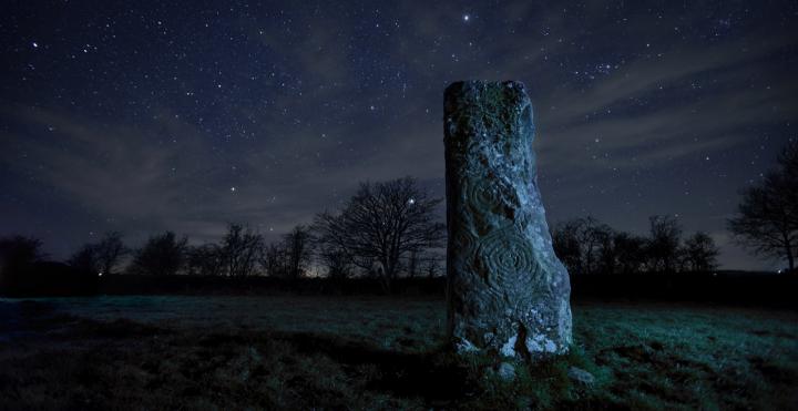Starry Trails Above the Passage Tombs