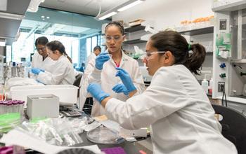 Researchers Work in the Cell Manufacturing Laboratory of Krishnendu Roy at Georgia Tech