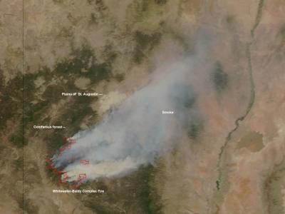 NASA Satellite View of Whitewater-Baldy Complex Fires in New Mexico