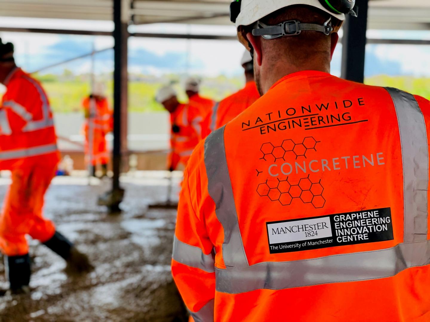 Laying engineered graphene concrete