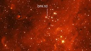 Red supergiant star DFK 52 is a member of the star cluster Stephenson 2.