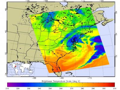 NASA Infrared Image of the Nor'easter
