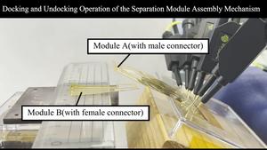Video of the docking and undocking operation of the separation module assembly mechanism