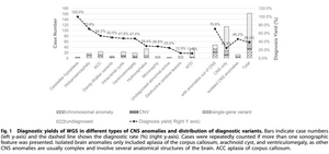 Statistics on the detection rate of various CNS anomalies