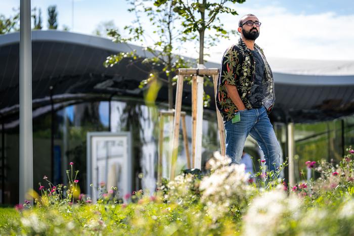 Arka Pal strolling through ISTA’s campus.