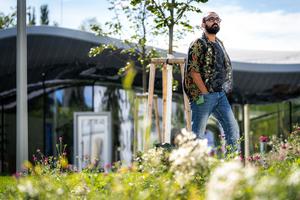 Arka Pal strolling through ISTA’s campus.