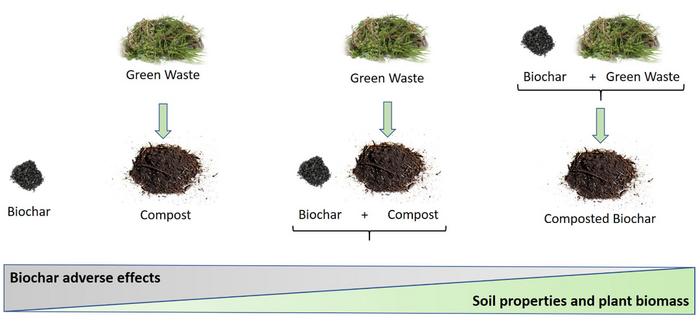 Composted biochar versus compost with biochar: effects on soil properties and plant growth