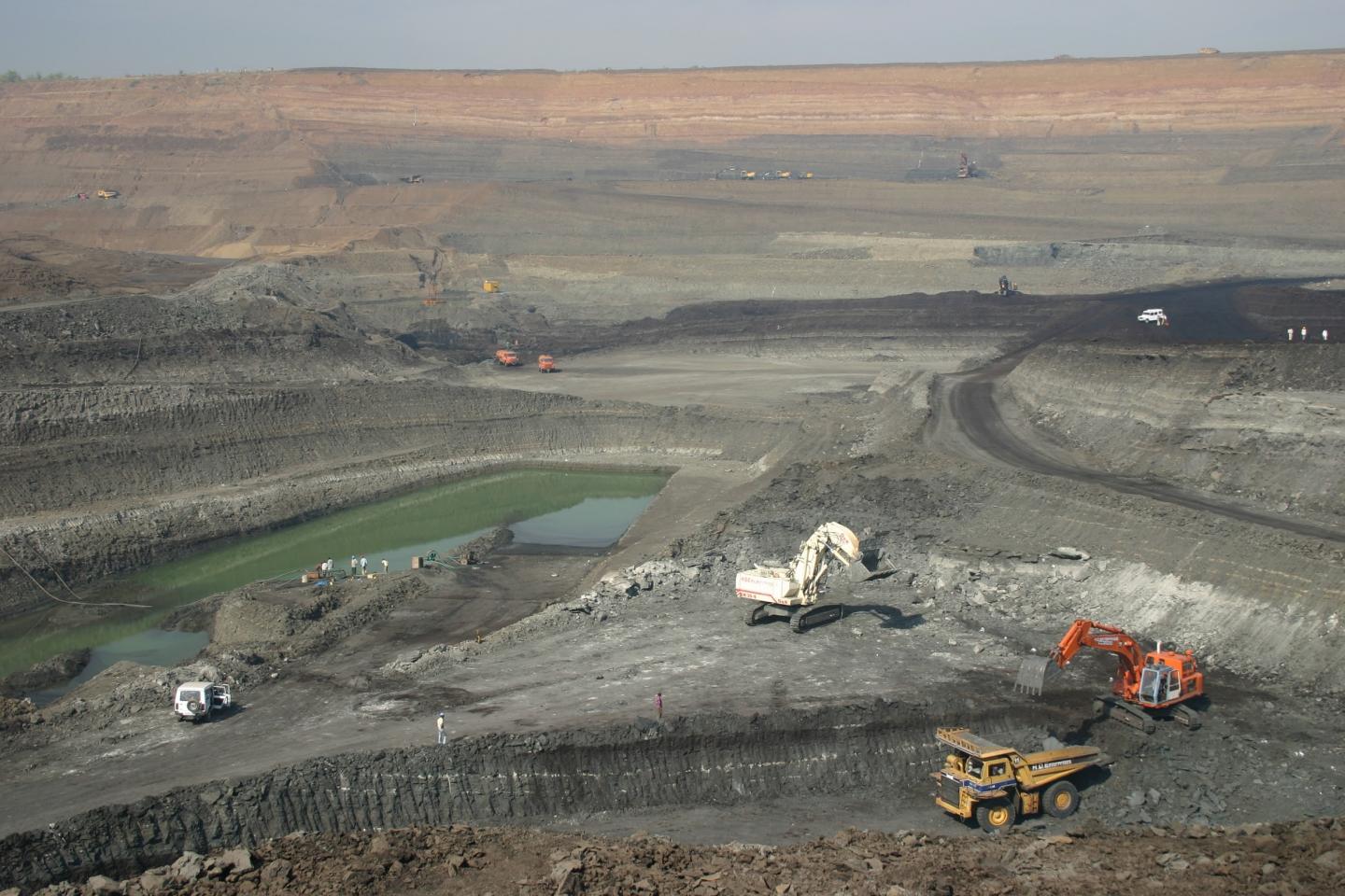 Hot and dusty work in vast open-pit lignite mines in India provide evidence for origins of Perissodactyls (Photo by Ken Rose).