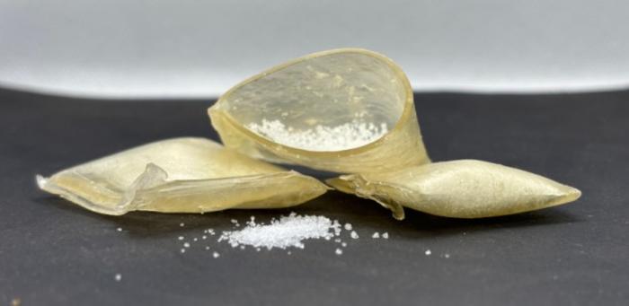 Starch sachets release fertilizer in a controlled manner and can replace petroleum-derived polymers