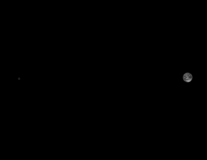 NASA’s Lucy spacecraft captured this image of the Earth and the Moon