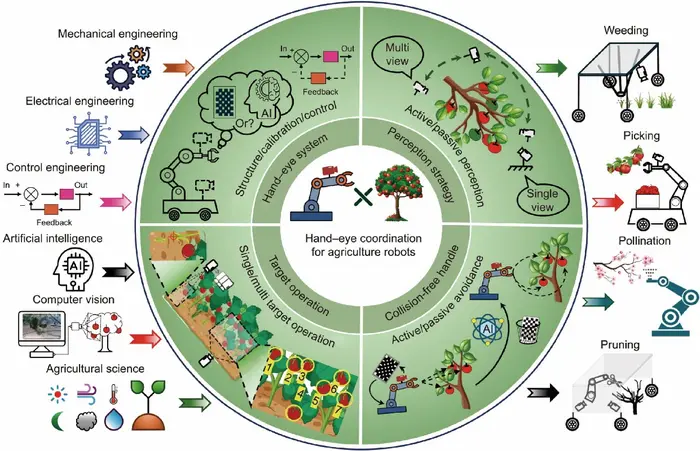 Conceptual map of agriculture robot hand–eye system.