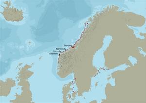 Map of sailed routes