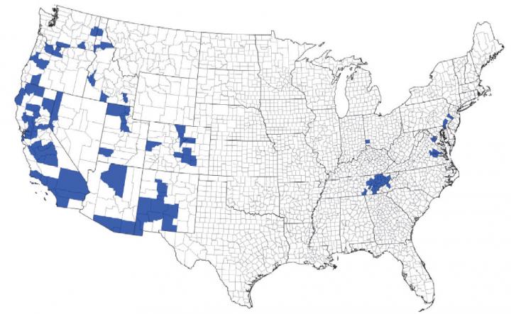 Walnut Twig Beetle Distribution