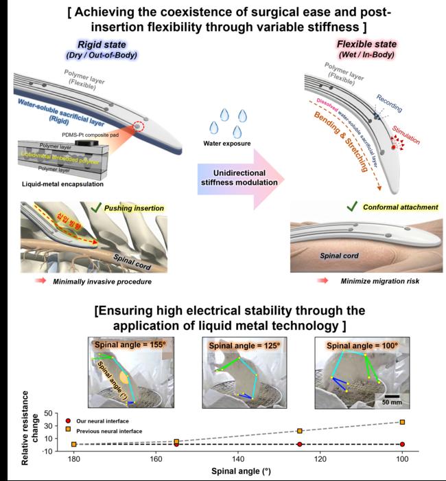 Advantages of Neural Interface Combining Variable Stiffness and Liquid Metal Technologies