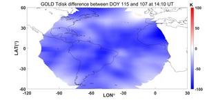 Thermosphere Temperature Differences April 2023