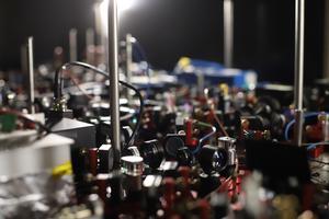 Optical table used in the experiment at ICFO