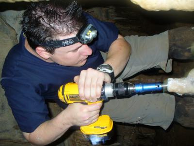 Jud Drilling Stalagmite