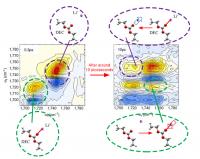 Dynamics of the Bonding Between Lithium Ions (Li+) and diethyl carbonate (DEC) at picosecond speeds.