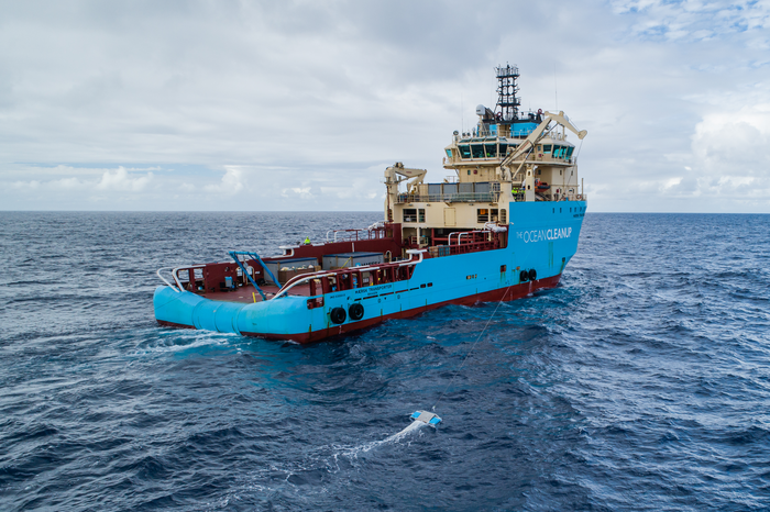 Fishing for plastic on the Pacific Ocean.
