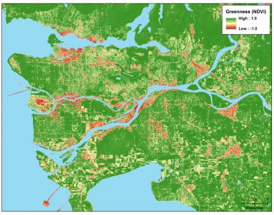 Greenness in Vancouver, British Columbia