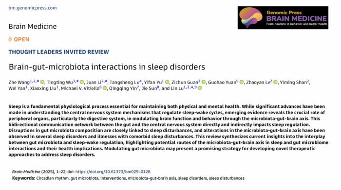 Brain-gut-microbiota interactions in sleep disorders