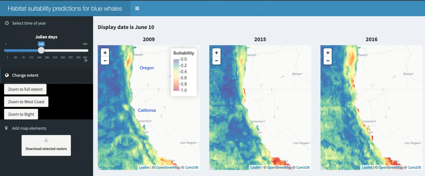 Blue Whale Habitat Suitability Predictions