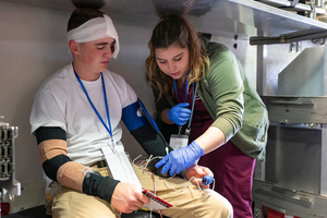 Texas A&M Disaster Day nurse and patient 2